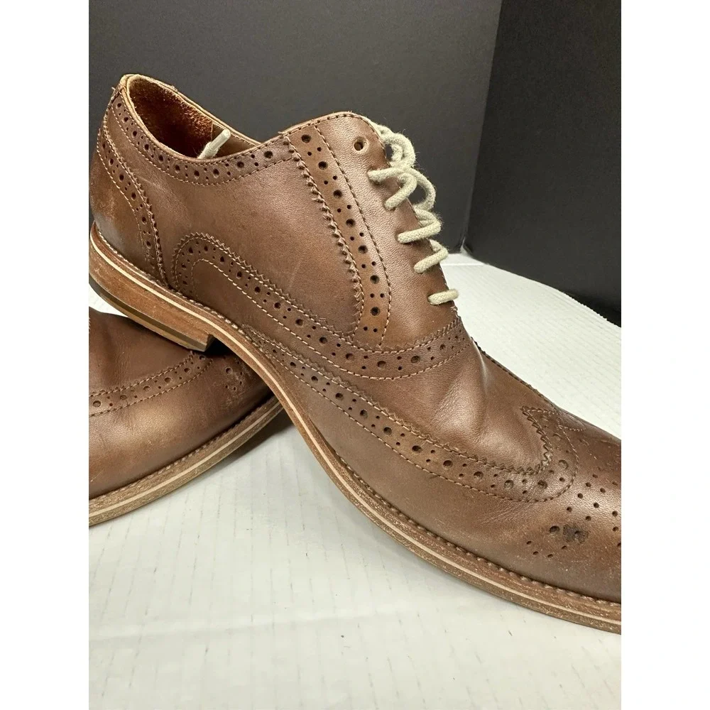 Warfield & Grand Men's Sz 9 Wing Tip Oxfords Roy 63606 Brown Dress See Pics